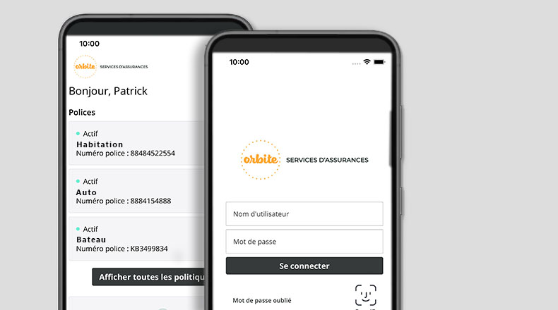 l’appli mobile Orbite services d’assurances